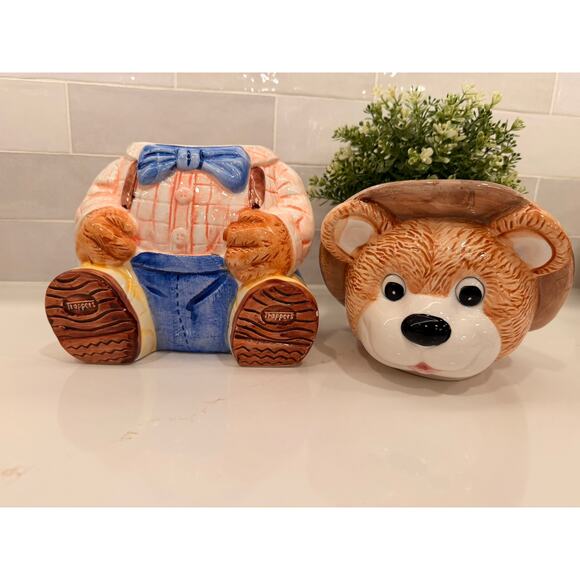 VTG Trappers Bear Cookie Jar - Picture 9 of 13